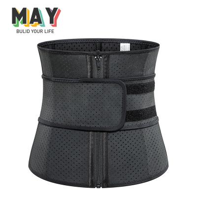 China May Fitness Latex Body Zipper Nylon Neoprene/Neoprene Slimming Sauna Men Waist Trainer for sale