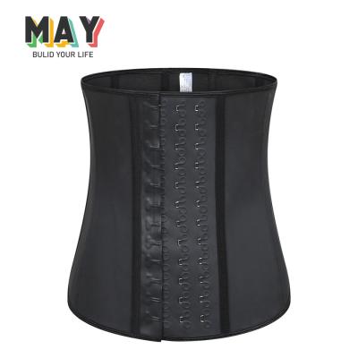 China Polyester& Neoprene& Spandex May Sports Fitness Belt Latex Waist Trainer With Long Wrap Band Waist Trainer for sale