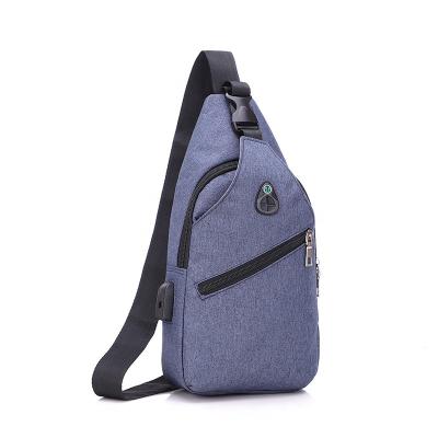 China Wholesale Custom Water Resistant Waterproof Nylon Messenger Cross - Filling Body Bag USB Chest Sling Bag Men Women for sale