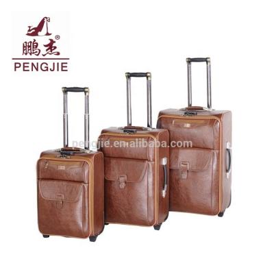 China Classic Business 4 Spinner Wheels Business Leather Travel Case for sale