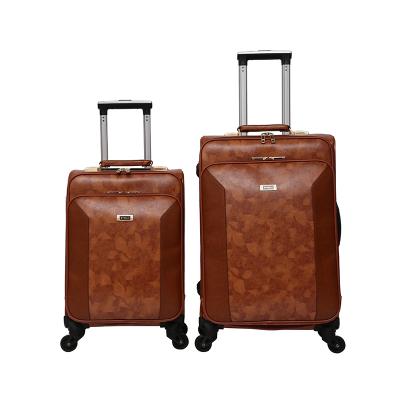 China Fashionable Cheap Suitcase Travel Trolley Luggage Bag Leather Trolley Case Sets Carry-on Luggage for sale