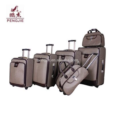 China Fashionable Leather design PU leather luggage travel trolley bag for sale