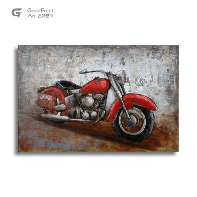 China Metal Room Hanging Wall Art 3d Painting Opens Metal Motorcycle Tail Box Decoration for sale