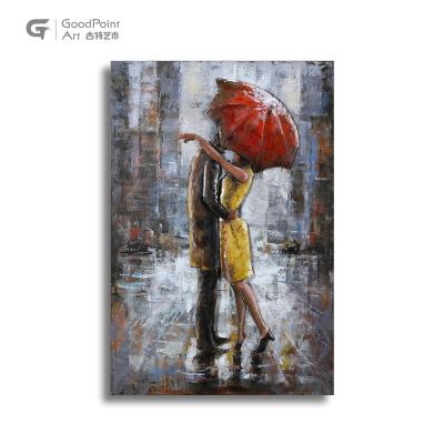 China Abstract decoration oil art 3d metal man and woman oriental painting & calligraphy for sale