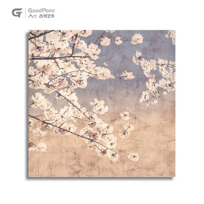 China Traditional Vintage 3d Effect Canvas Base Effect Antique Sakura Blossom Reproduction Oil Painting for sale