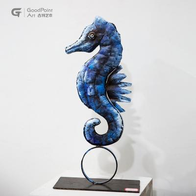 China Blue Europe Baby Room Decoration 3d Cabinet Art Metal Painting Sculpture for sale