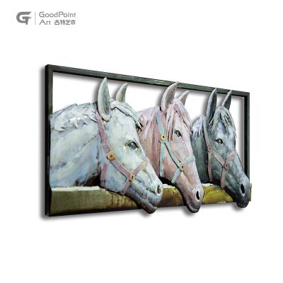 China Europe Framed Horse Metal Oil Painting 2019 New Art Painting Standing Statue for sale