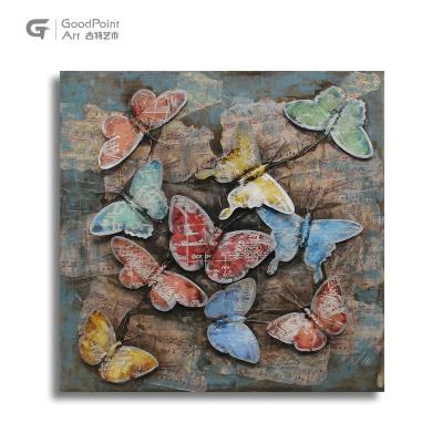 China Colorful Metal Butterfly Design Wall Painting Gift Ideal Set For Friends Wall Decor for sale