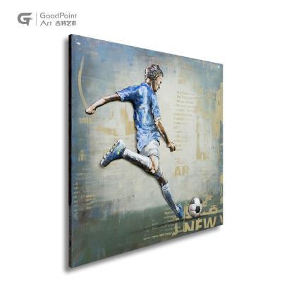 China Modern custom christian metal wall art 3d wall decoration paper pu flag soccer ball relatived paintings for sale