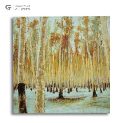 China Forest Wood Scarface Modern Semi Abstract Canvas Painting Customizable Natural Tree Canvas Painting for sale