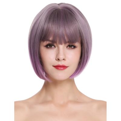 China Purple Gradient Color High Quntity BOB Short Bob Wig for sale