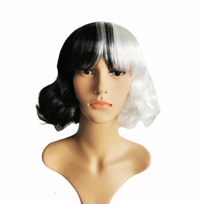 China cheap wig cruella de vil body wave cosplay synthetic wig W2101 for sale