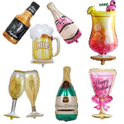 China Wine Bottle Wine Bottle Shape Foil Balloon For Party Decoration for sale