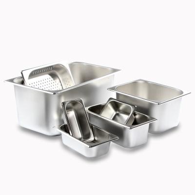 China Hot Food Restaurant Stainless Steel Plates for Storing Ice Cream Pan Tray Serving Food Diverse Square Basin for sale