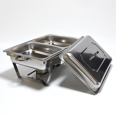 China Roll Top Cover Hotel High End Restaurant Stainless Steel With Cover Chefing Dish Food Warmer Buffet Friction Stove for sale