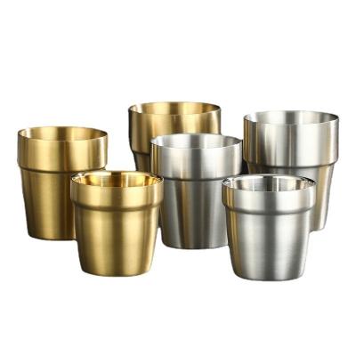 China Durable Double Wall Insulated Coffee Cup Stainless Steel Espresso Cups for sale