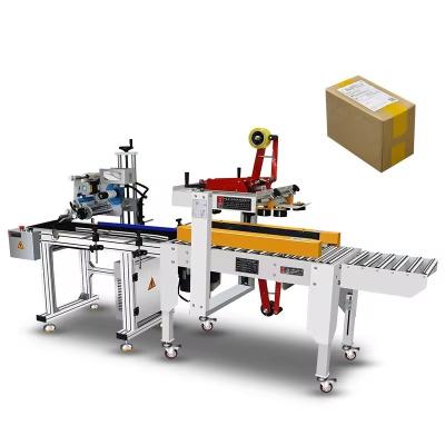 China Large Square Food Carton Box Gluing And Closing Tape Packing Sealing Labeling Machine 180W for sale