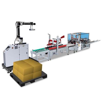 Chine Conception de la ligne d'emballage entièrement automatique du carton-érecteur avec vitesse de palettisation 8-12 pièces/min à vendre