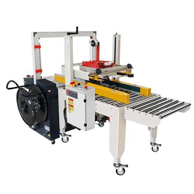 China Streamline Your Food Packaging Process Automatic Carton Case Sealing Strapping Machine for sale