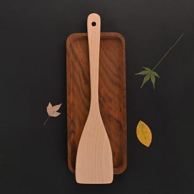 China Wholesale Non-Stick Wooden Cooking Shovel Long Handle Beech Wood Spatula Shovel Household Viable Kitchen for sale