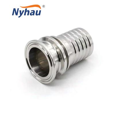 China Sanitary Pipe Connection Nyhau Ferrule Pipe Adapter Stainless Steel Pipe Nipple Fitting for sale