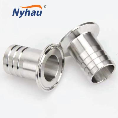 China Hose Connection Nyhau Stainless Steel Pipe Barb Connection Nipple Braided Soft Tube Pipe Fixed Joint for sale