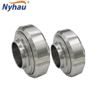 China nyhau SS304 sanitary market union 304 food machine din weld pipe fittings union connector for sale