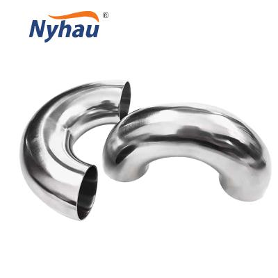 China beer nyhau stainless steel pipe fittings 180 degree elbow stainless joint welding sanitary duct elbow for sale