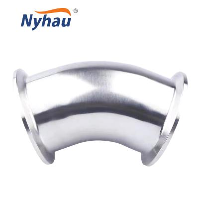 China Beer Nyhau Bevel End Elbow End Dairy Beverage Pharmaceutical Sanitary Pipe Fittings 45 Degree Elbow for sale