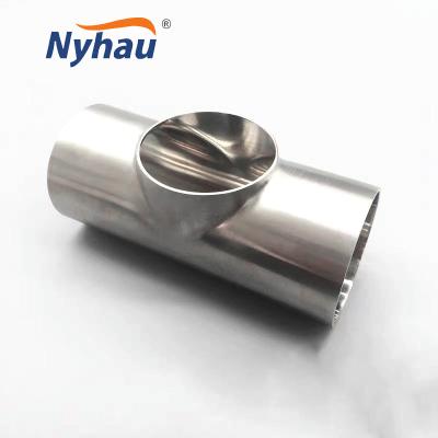 China Sanitary beer nyhau stainless steel din weld 3 way fittings welded short tee for sale