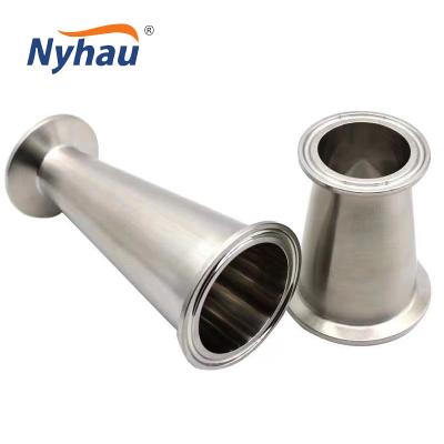 China Sanitary DIN 3AM beer pipe fittings tri flange connection concentric stainless steel reducer for sale