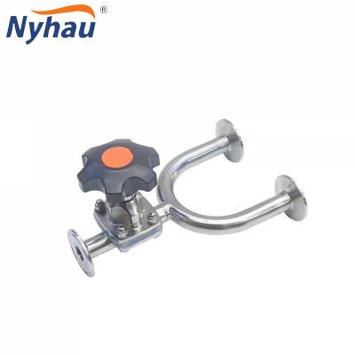 China Sanitary food processing nyhau stainless steel ss316l diaphragm valve u type three way control on for sale