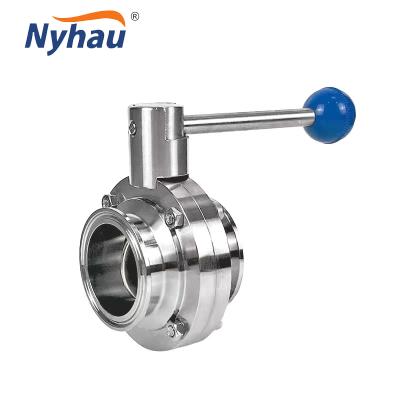 China Beer /beverage /dairy/ /Chemical/ SS 316L Stainless Steel Beer Pipe Control Valve Pharmaceutical Daily Sanitary Held Butterfly Valve for sale