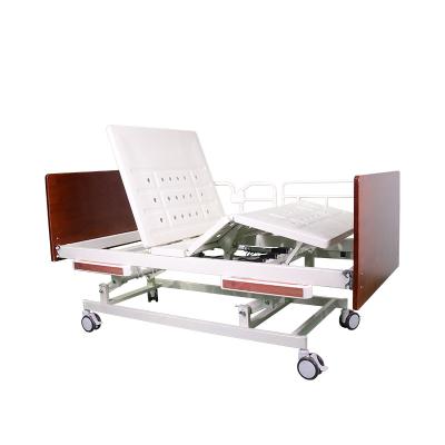 China Hotsale Height 3 Function Electric Hospital Bed Metal Adjustable Wooden Nursing Bed For Home for sale