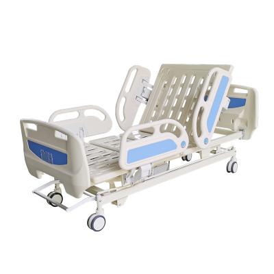 China Metal bed 5 multifunctional medical function electric hospital bed with central brake for sale for sale