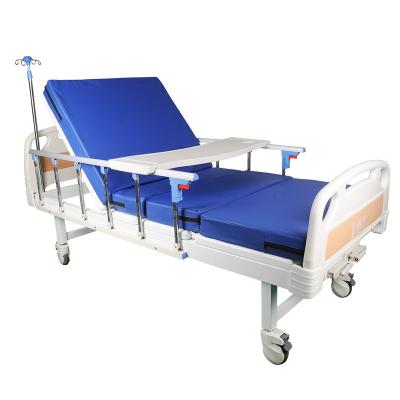 China Wholesale Cheap Price Manual Double Crank Metal Patient Hospital Bed With ABS Casters for sale