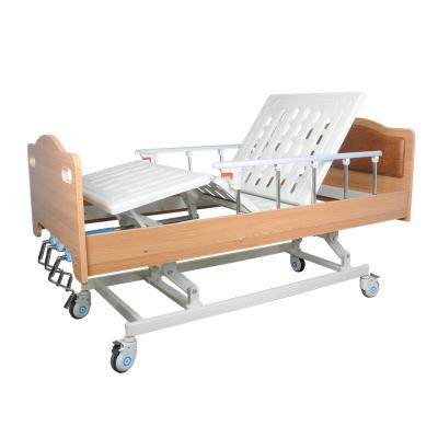 China Crank manual metal 3 high-low adjustable modern wooden hospital bed for sale with good price for sale