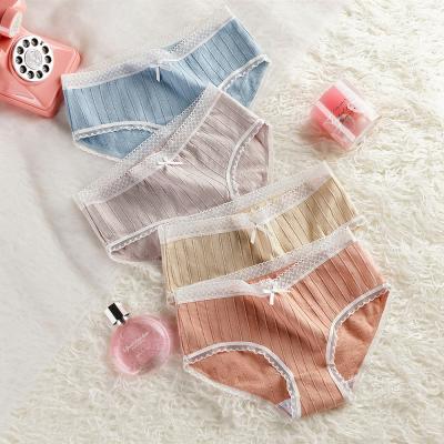 China Antibacterial Hot Selling Women's Underwear Silky Comfortable Lace Panties Panties For Girl With Colorful Designs for sale