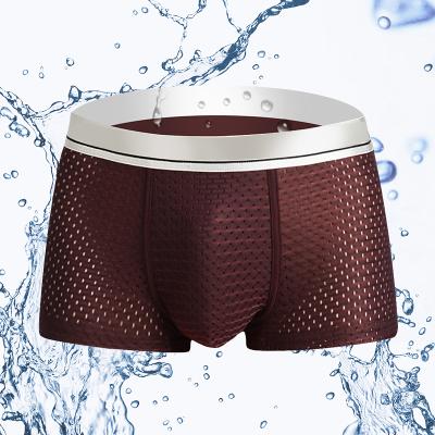 China Wholesale Anti-Wrinkle Men's Underwear Quick Dry Mesh Ice Silk Underwear Quick Dry Briefs Large Size Mesh Briefs for sale