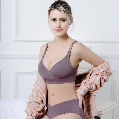 China Antibacterial Women Seamless Maternity Sleep Bra Wireless Bralette With Padded Push Up Pregnancy Nursing Underwear for sale