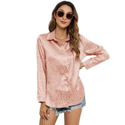 China 2023 Anti-wrinkle women's blouse autumn shirt new leopard printed loose casual long-sleeved top women's shirt for sale