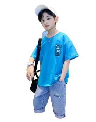 China Wholesale Hot Selling Hip Hop Boutique 2Pcs Kids Clothing Sets Clothing 2023 Cotton Casual Children's T-shirt Clothes Boys Suits For Boy for sale