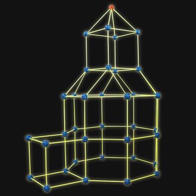 China 111pcs DIY Castle Building Toys Kid Magic Light Up 3D Puzzle Assembly Plastic Tent STEM Build Strong Kit For Indoor Outdoor for sale