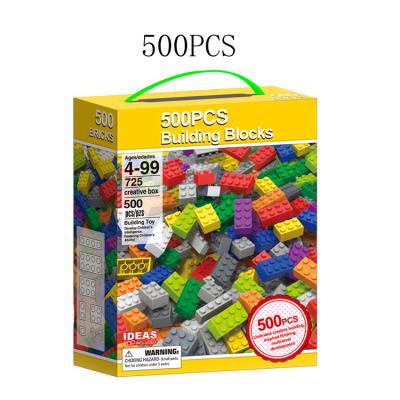 China 500 Piece Small Particle DIY Brick Toys Building Toy Set Colorful Educational Plastic Building Block Toys For Children for sale