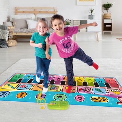 China Cartoon Blanket Toddler Piano Keyboard Soft Rhythm Step On The Floor Play Mat Electronic Musical Blanket Record Playmat Dance Mat For Kids for sale