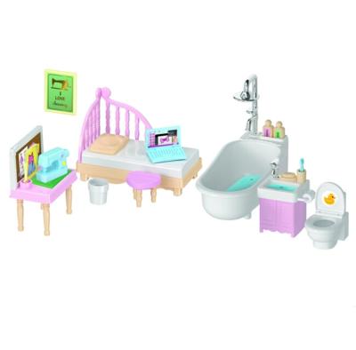 China DIY PLAY 2021 New Play Room Toys Kids Pretend Play Bedroom Bathroom Toys Sets Fashion Furniture Toys Doll Room For Girls for sale