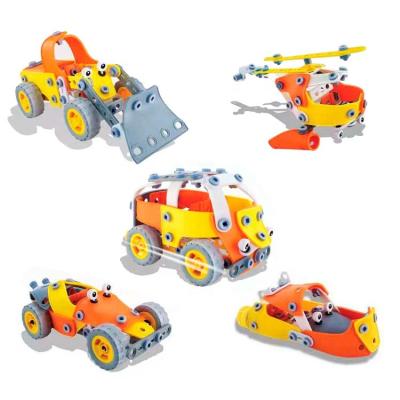 China Building Toy 5 in 1 Educational Stem Block Model Toys Creative DIY Assembly Toys Plastic Children Building Toys for sale