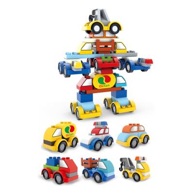 China Toy Hanye 41PCS DIY Small Car Educational Building Block Building Toy Building Blocks Toys Car Children Changeable Set for sale