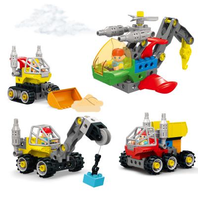 China Educational Building DIY Toy Building Block Toys Developmental Aassemble And Disassemble Engineering Vehicle Bricks STEAM Toys for sale