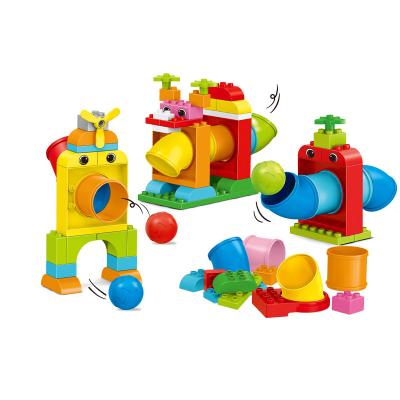 China Toy Self Assembling Play Building Set Amusement Park Ball Slide Tube Track Building Bricks Toys Educational Building Blocks For Children for sale